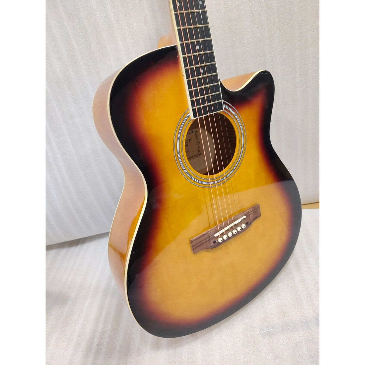 Vault EA20 Guitar Kit with Learn to Play Ebook, Bag, Strings, Straps, Picks, String winder & Polishing Cloth - 40 inch Cutaway Acoustic Guitar - Open Box