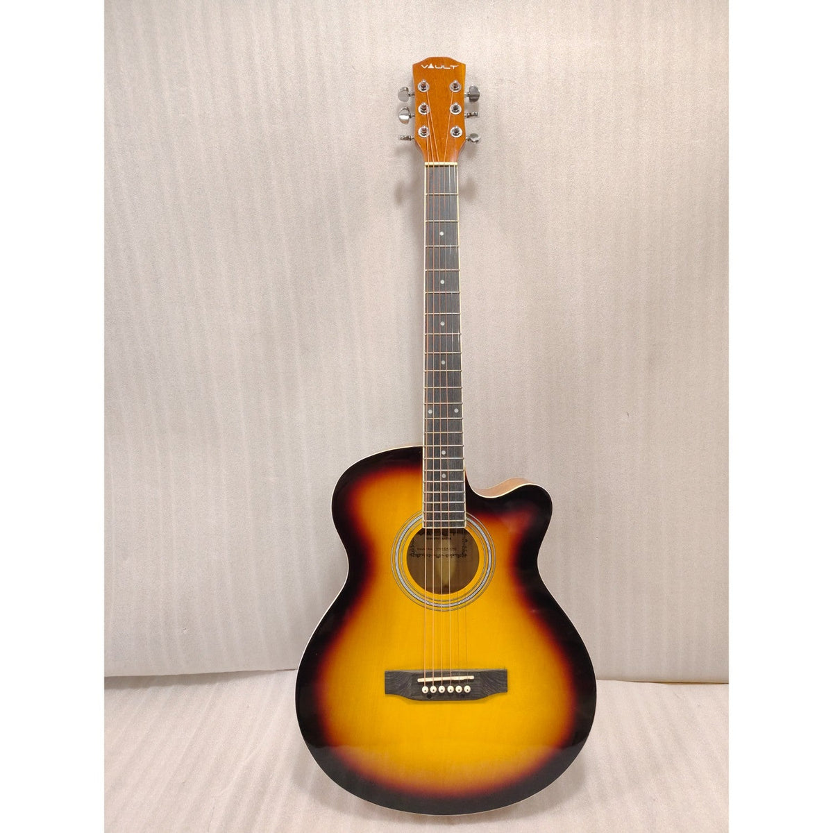 Vault EA20 Guitar Kit with Learn to Play Ebook, Bag, Strings, Straps, Picks, String winder & Polishing Cloth - 40 inch Cutaway Acoustic Guitar - Open Box