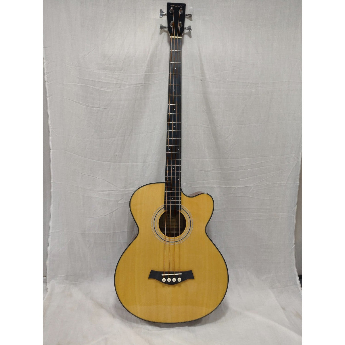 Vault EB40CE 4 String Solid Spruce-Top Electro Acoustic Bass Guitar With EQ and Padded Gigbag - 34" Long Scale Length - Open Box