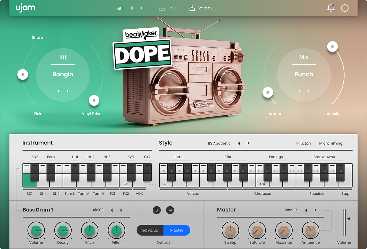 UJAM DOPE 2: Drum Machine – Professional Audio Software & Plugin