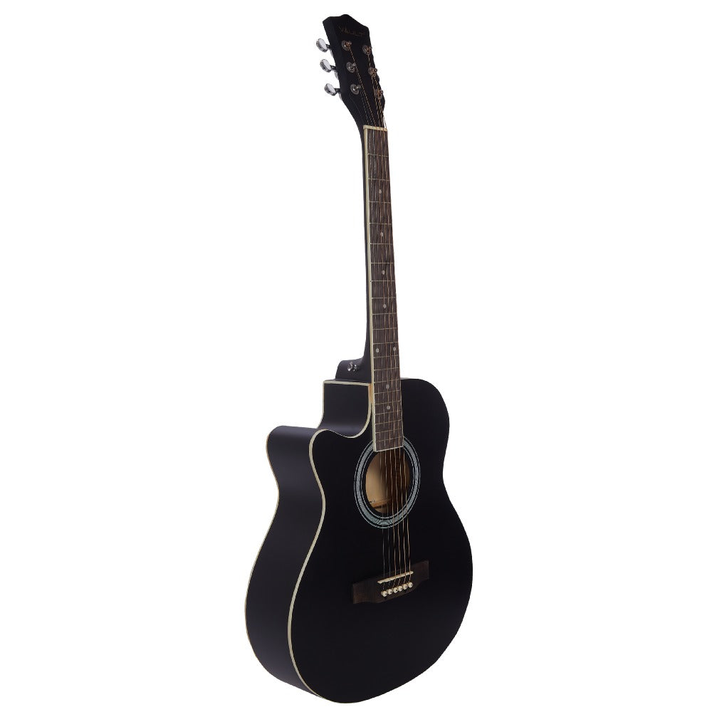 Vault EA20 Guitar Kit with Learn to Play Ebook, Bag, Strings, Straps, Picks, String winder & Polishing Cloth - 40 inch Cutaway Acoustic Guitar - Open Box