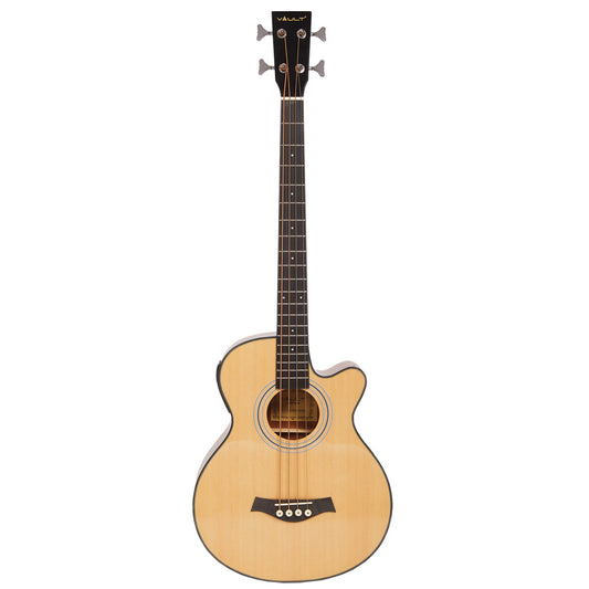 Vault EB40CE 4 String Solid-Top Acoustic Bass Guitar With EQ and Padded Gigbag - 34" Long Scale Length  - Open Box