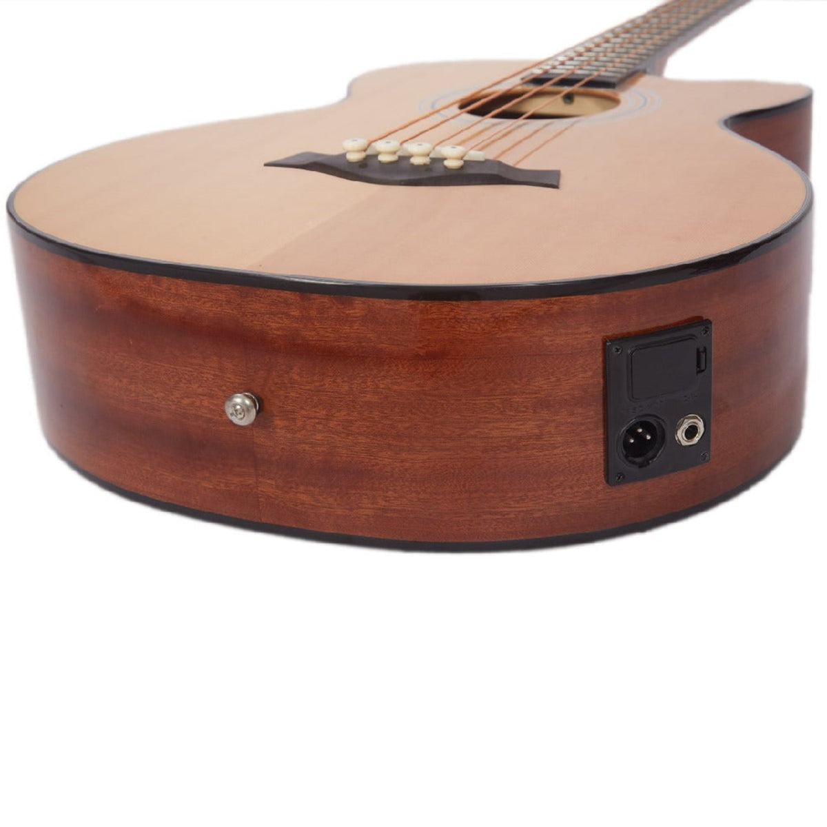 Vault EB40CE 4 String Solid-Top Acoustic Bass Guitar With EQ and Padded Gigbag - 34" Long Scale Length  - Open Box