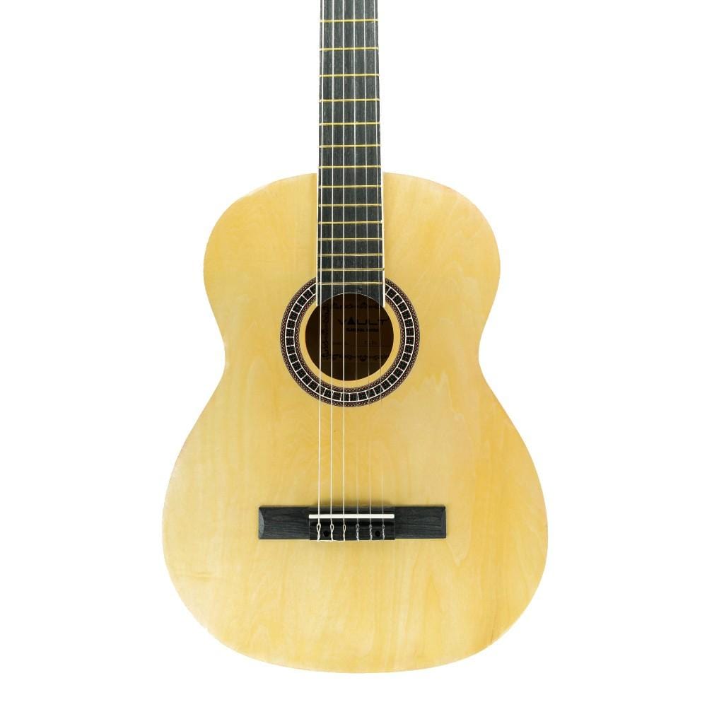 Vault CL-20 4/4 size Classical Guitar with Gigbag, Tuner, Strap, Polishing Cloth & Ebook - Natural Gloss