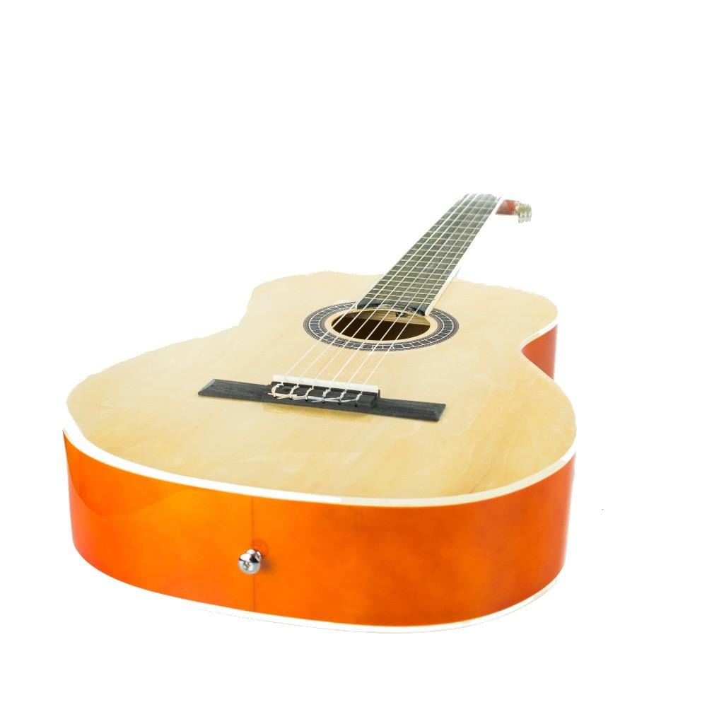 Vault CL-20 4/4 size Classical Guitar with Gigbag, Tuner, Strap, Polishing Cloth & Ebook - Natural Gloss