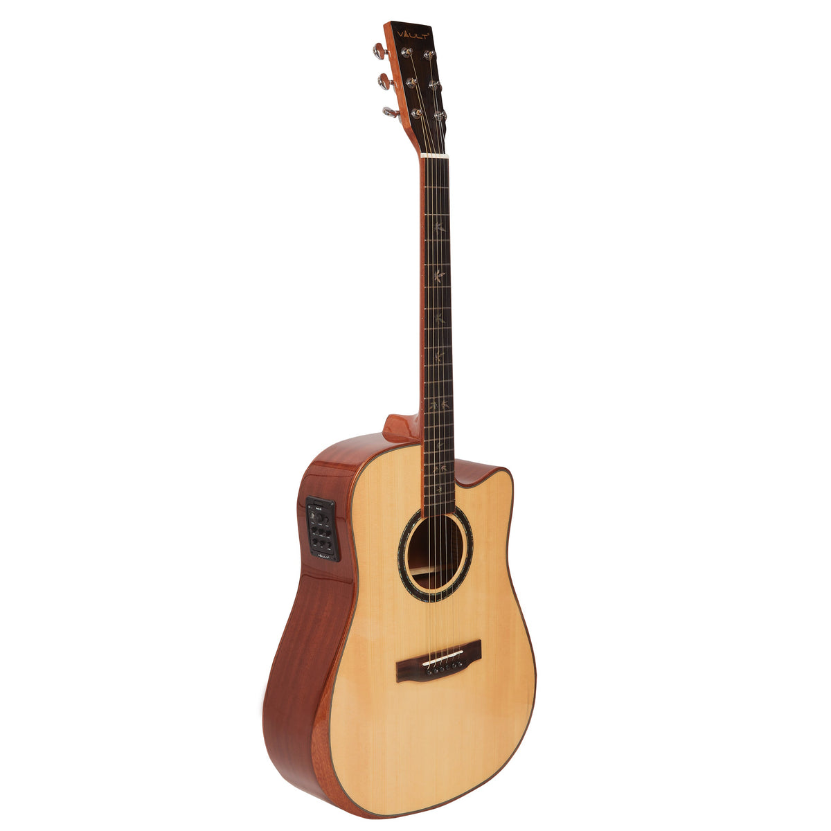 Vault DA60CE Premium Solid Spruce Top Electro Acoustic Guitar with Dual EQ and Armrest - Open Box