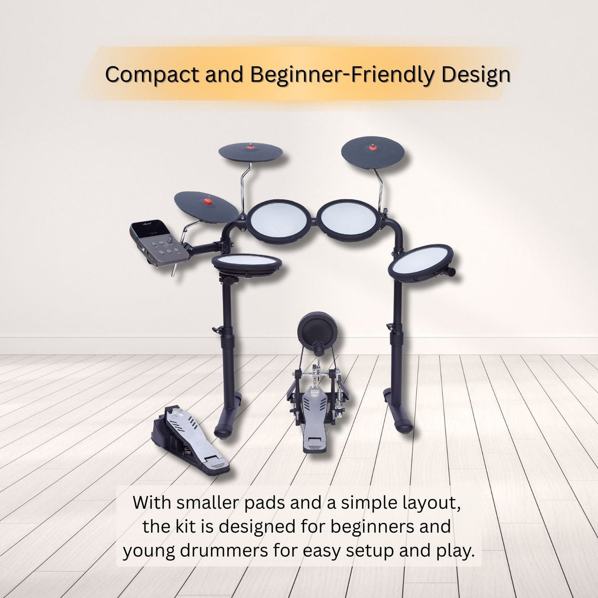 Vault Impact Junior Electronic Drum Kit for Kids & Beginners – All-Mesh Pads, USB-C & 60+ Sounds