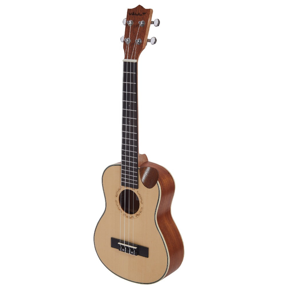 Vault UK-1000TC 26-Inch Solid Spruce Top Premium Semi Cutaway Tenor Ukulele - Open Box