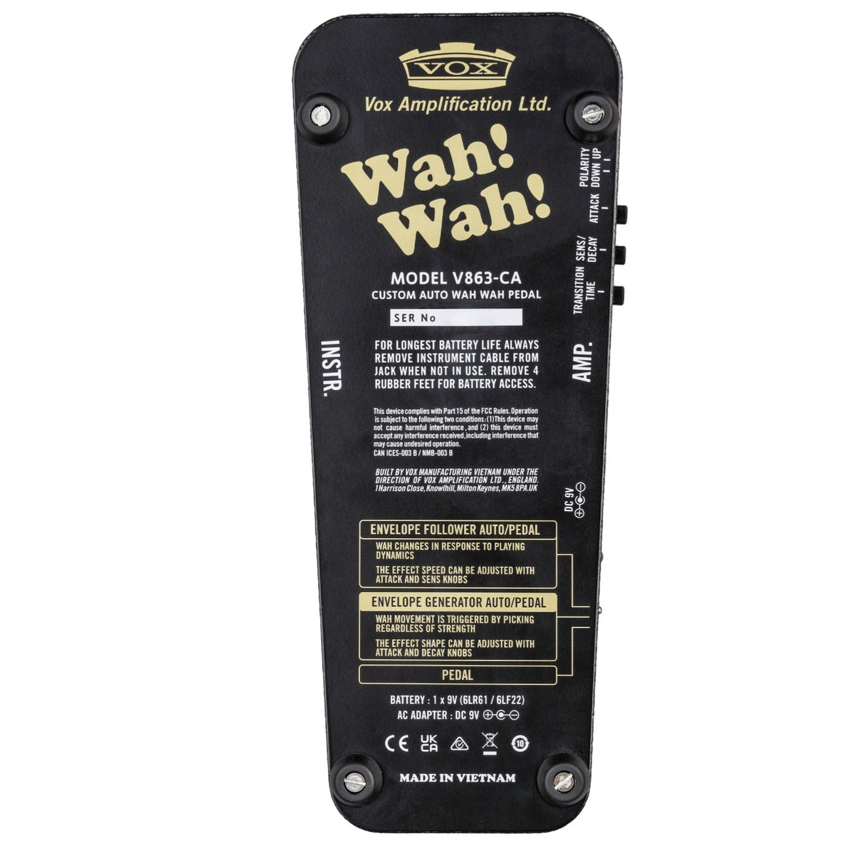 VOX V863-CA Wah Pedal
